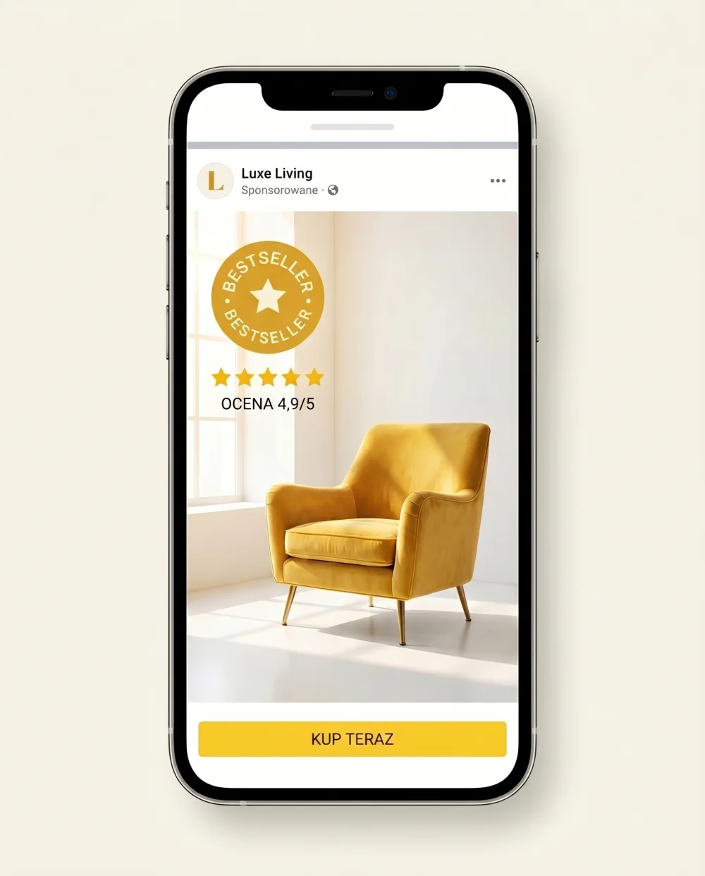 Kreacja reklamowa — fotel, bestseller