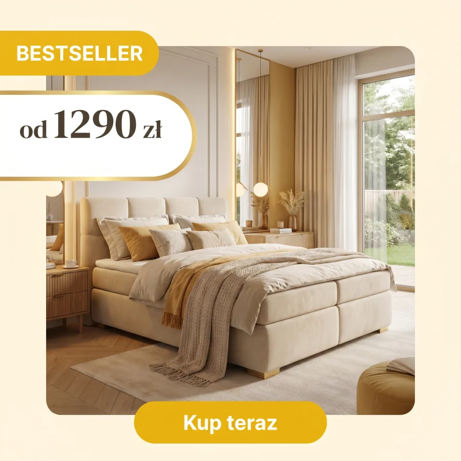 Kreacja kampanii BIG Meble — łóżko kontynentalne