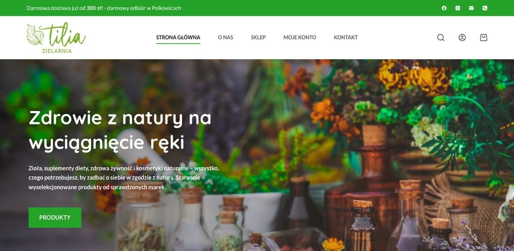Sklep Zielona Tilia (zielonatilia.pl) — realizacja AD AWARDS na WooCommerce
