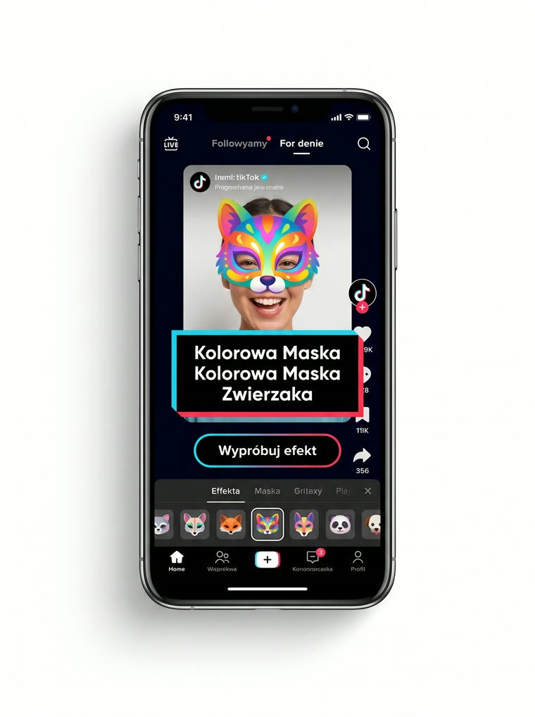 Przykład formatu Branded Effects na TikTok
