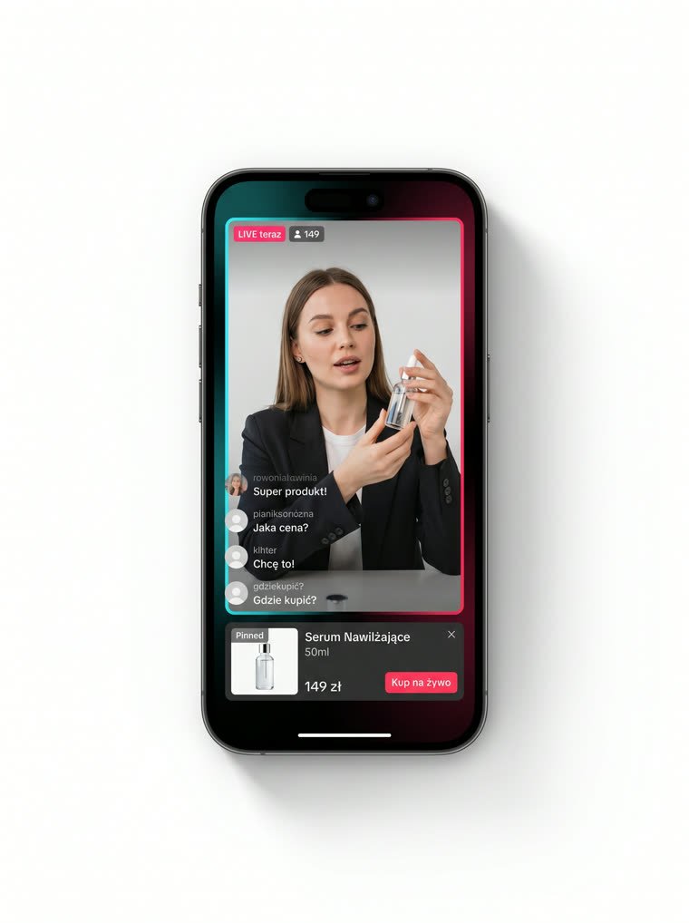 Przykład formatu LIVE Shopping na TikTok